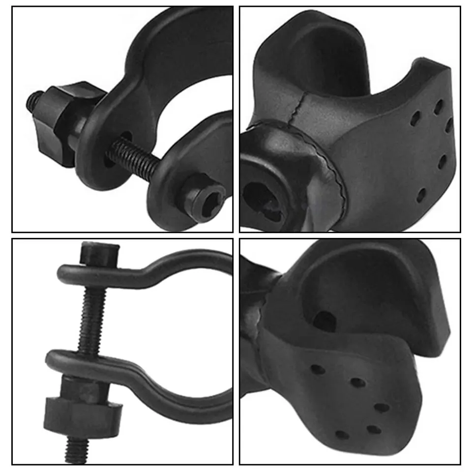 Supporto Per Torcia Bici Nincha - Regolabile 360&deg;, Per Manubrio, Giallo/Nero