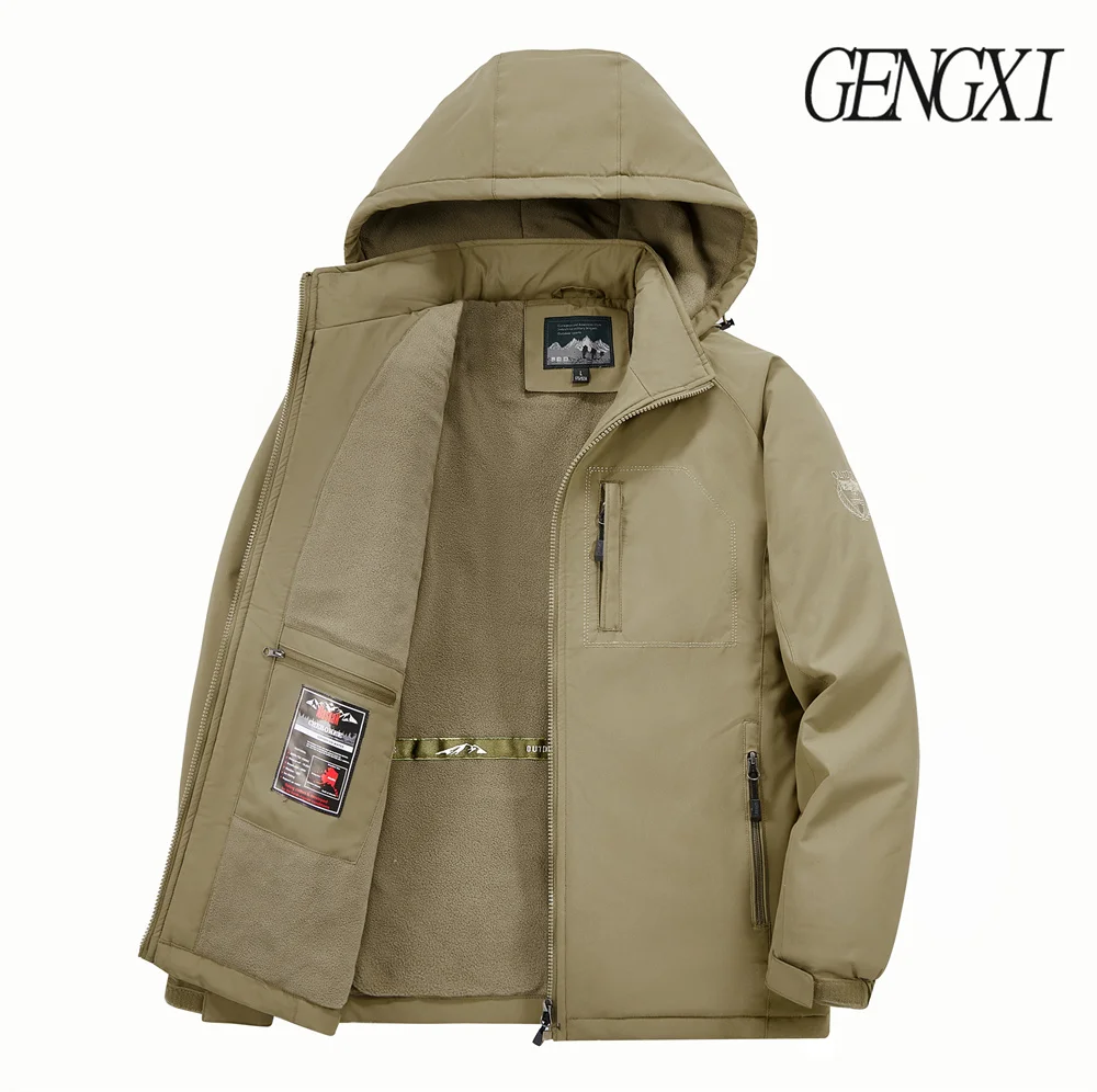 outdoor sports fleece lined thickened men's softshell windbreaker autumn/winter new arrival windproof warm workwear jacket Outdoor Sports Fleece-Lined Thickened Men's Softshell Windbreaker Autumn/Winter New Arrival Windproof Warm Workwear Jacket 6