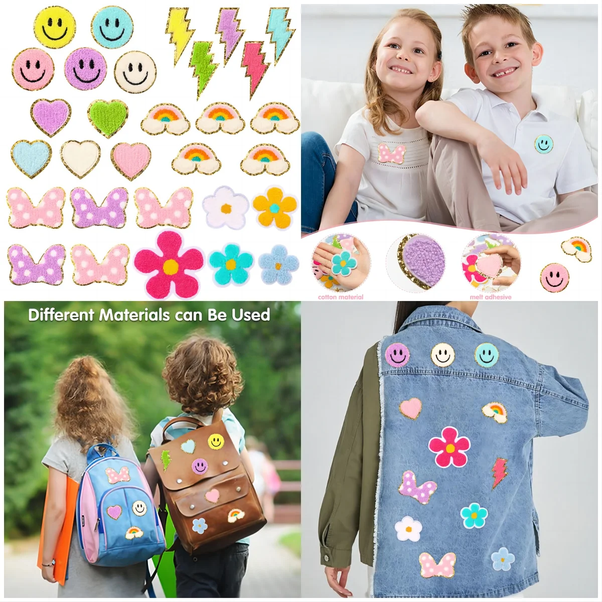 40 Toppe Termoadesive Cuori E Fiori - Kit Decorazione Vestiti Fai Da Te - Foto 2