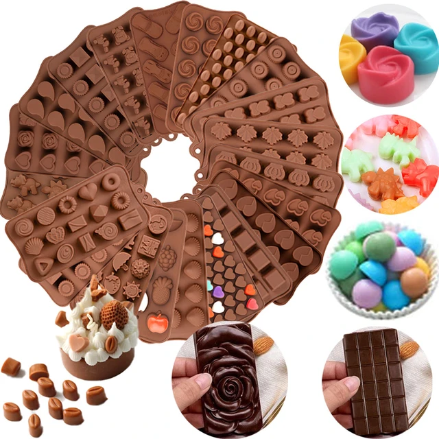 Silicone Chocolate Molds, Chocolate Candy Mold, Cake Chocolate Making Molds  Hard Chocolate Molds Kit for Kid, Men, Women Baking