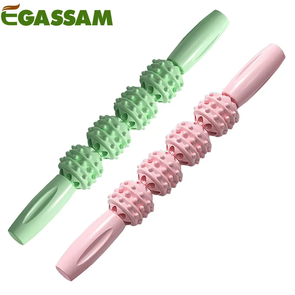 1Pcs Massage Stick, Massage Bar Muscle Relax Point Press Massager Massage Ball Roller Pressure Point Massage 4 Ball Edition massage roller trigger point massage muscle roller stick for calf leg arms tennis elbow fascia muscle hard spiky massage ball