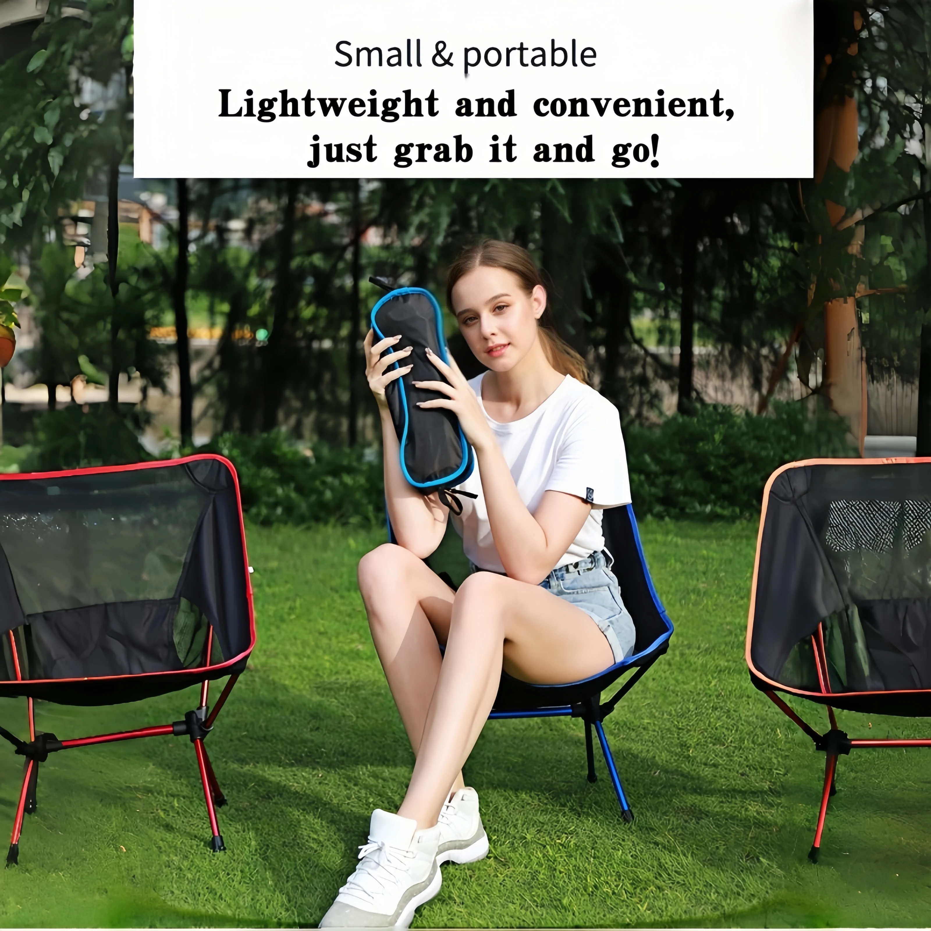 Outdoor chairs, beach chairs, lightweight and practical, easy to carry. Made of high-quality fabric, outdoor folding chairs 5