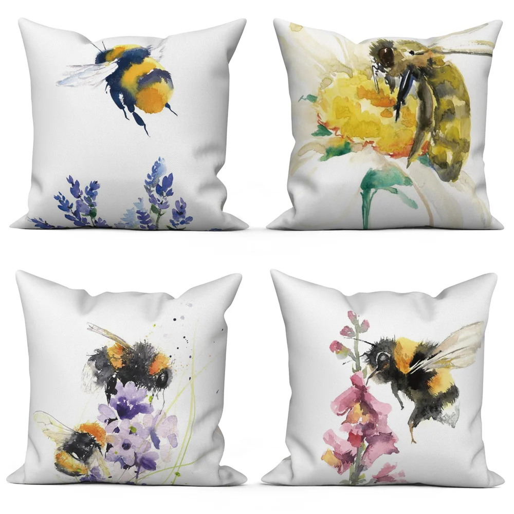 

Настраиваемая декоративная подушка для дома, автомобиля, офиса, цветок мелиссы, расписанный Фотофон