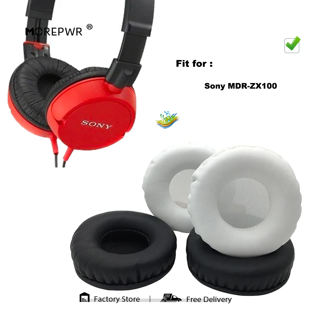 

Morepwr New Upgrade Replacement EarPads for Sony MDR-ZX100 Headset Parts Leather Cushion Velvet Earmuff Sleeve Cover