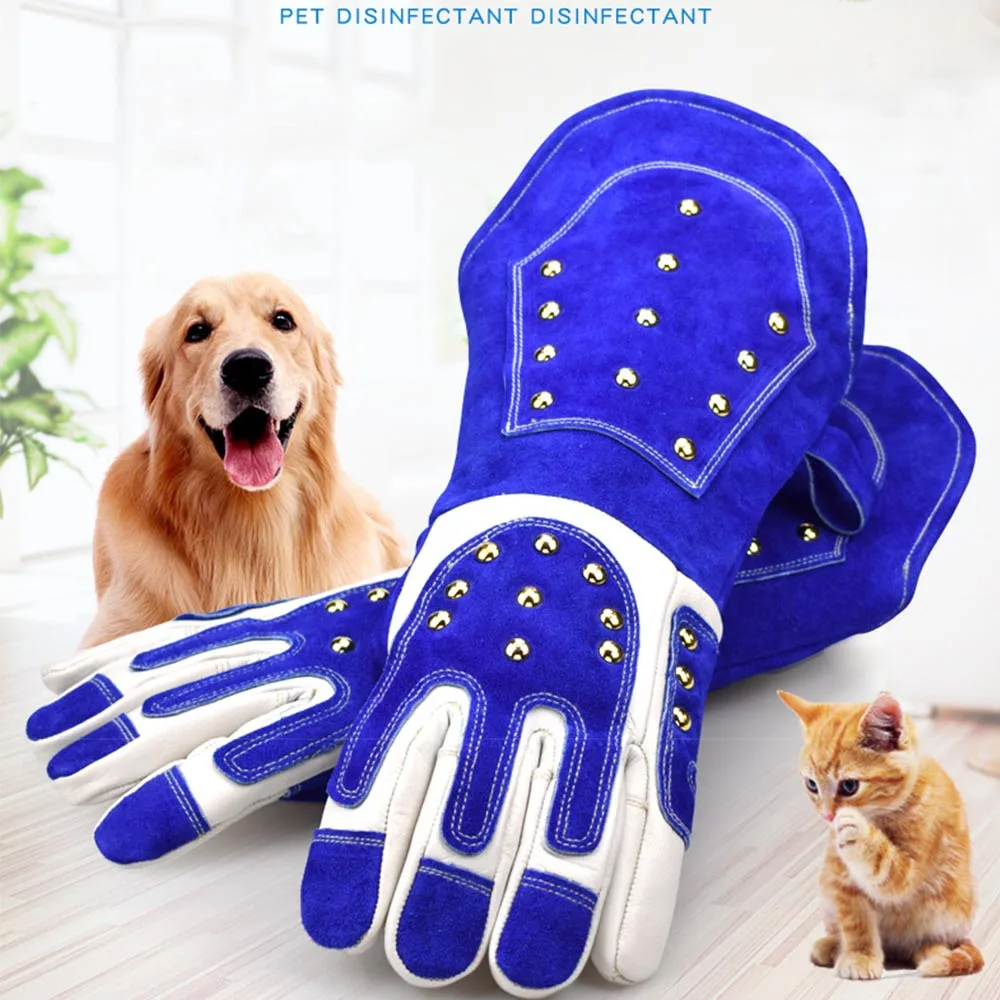 Thicken Leather Anti bite Gloves Animal Training Dog Snake Bite Anti scratch Self Defense