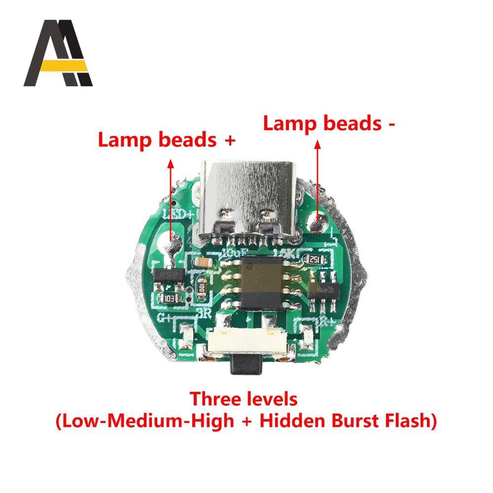 10W DIY 손전등 제어 마더 보드 LED 드라이버 제어 보드 밝기 스위치가있는 충전 보호 조정 가능