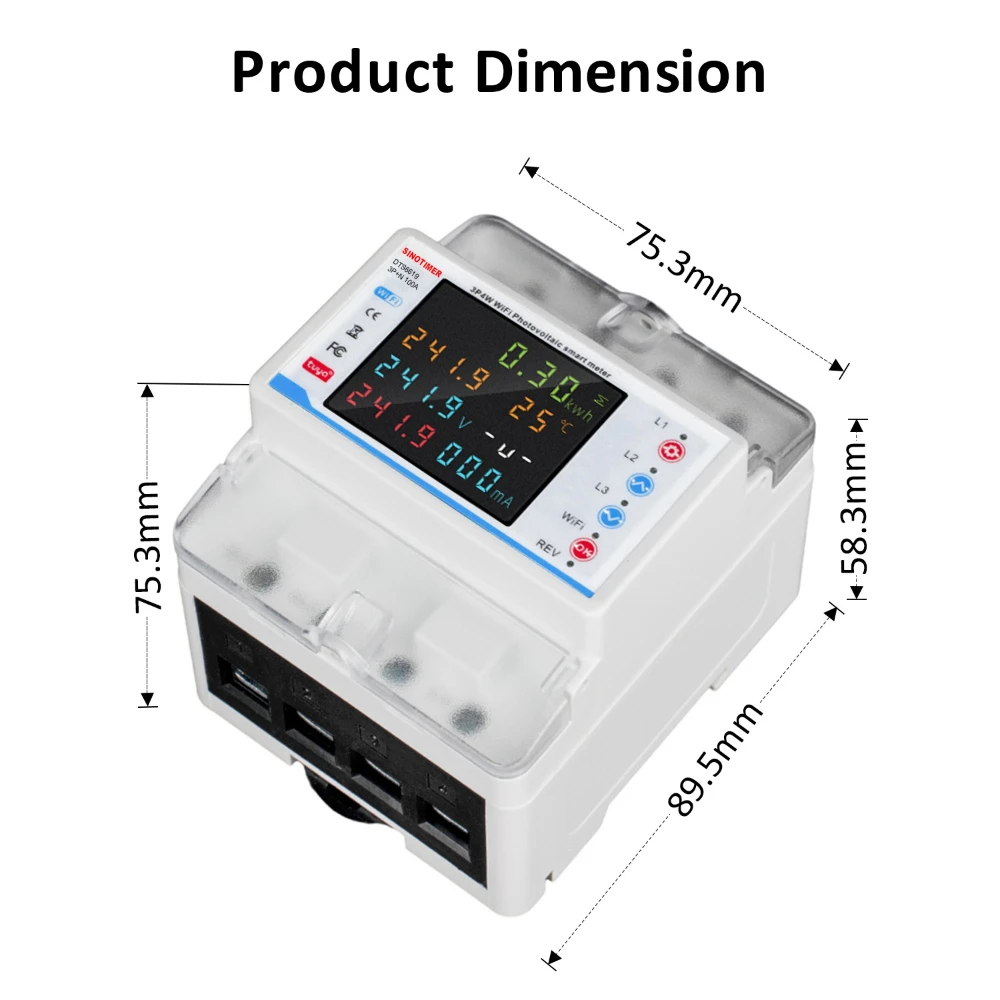 SINOTIMER DTS6619 3 Phase WiFi Smart Circuit Breaker Bidirectional Energy Power kWh Meter Over Under Voltage Protector Relay Switch Current Limit - Image 4