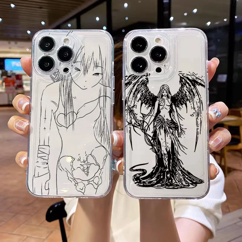 Luxury Black Angel Soft Case Cover