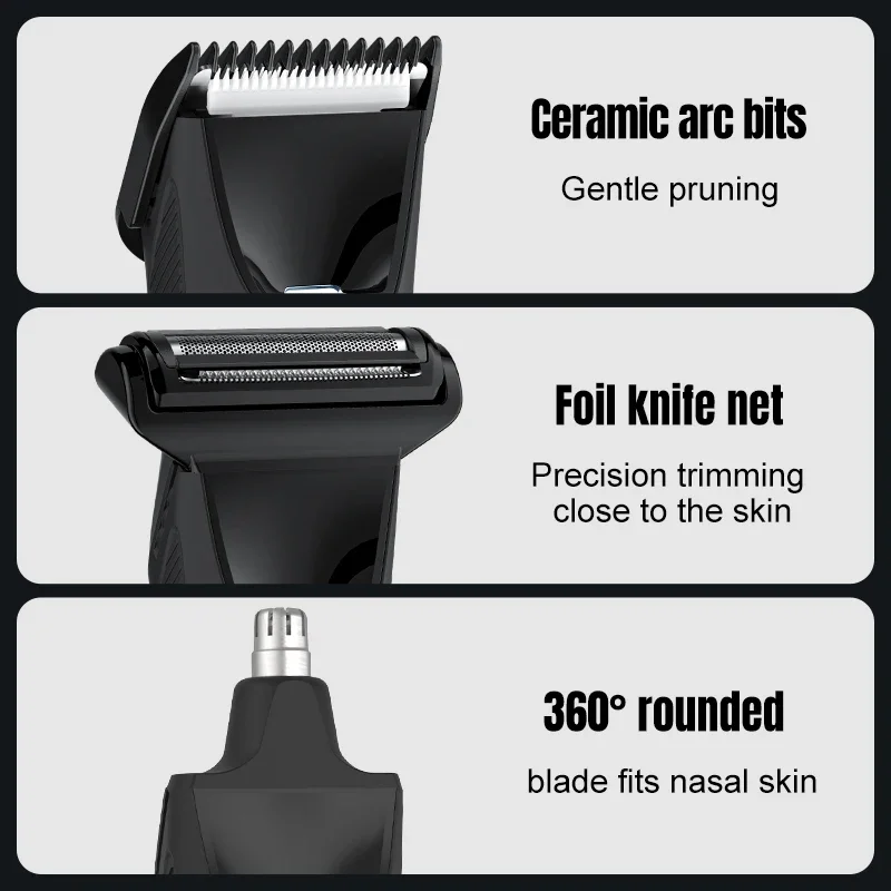 Ball Trimmers for Men 3-in-1 Body Hair Trimmer and Groin Hair Shaver -Dual-Head Trimmer for Smooth, No-Nick Shaving Nose