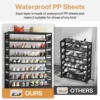 Tribesigns 10 Tier Shoe Rack Organizer with 4 Bins Drawers for Closet Entryway, 32 Pairs Vertical Shoe Racks Tall Shoe Shelf 4