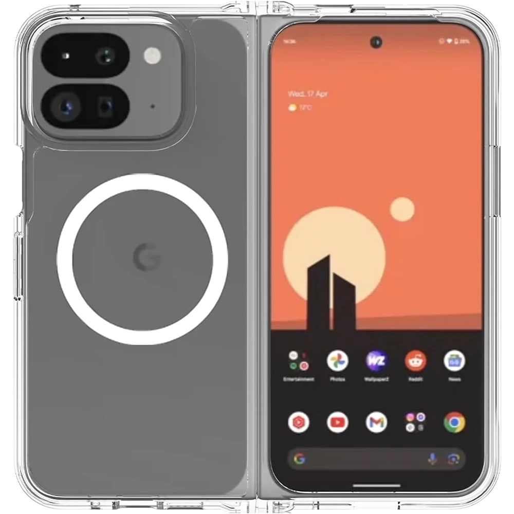 For Google Pixel Pro Fold Transparent Magsafe Case Hard Clear