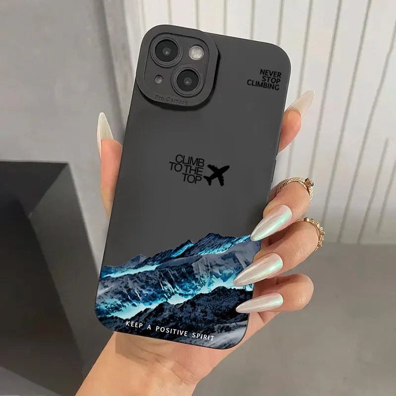 Mountain Peak Aircraft Shockproof Matte Phone Case