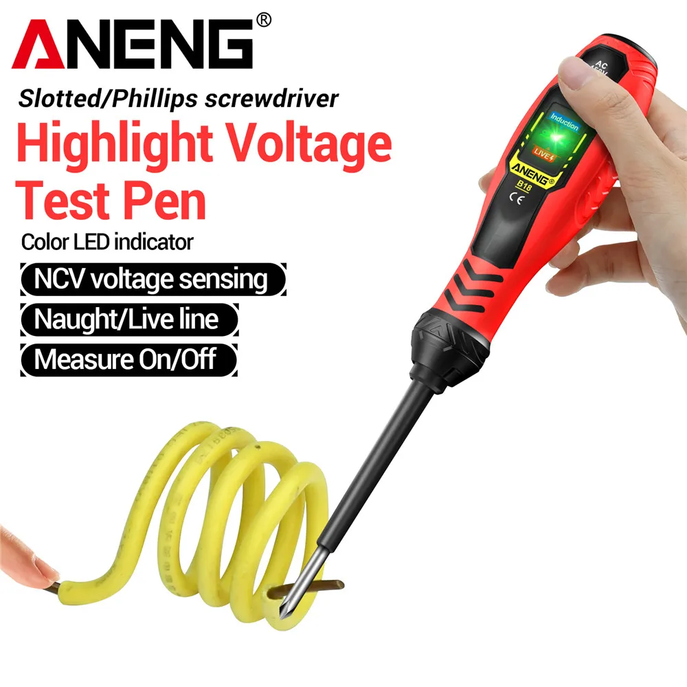 홈 인텔리전트 측정 펜 ANENG B18 NCV 전압 감지 벨트 필립스 드라이버 절연 핸들 라인 유지보수 도구