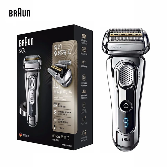 Braun-barbeador elétrico masculino, barbeador recarregável, à prova d'água,  carga rápida, com tela led, série 9 - AliExpress