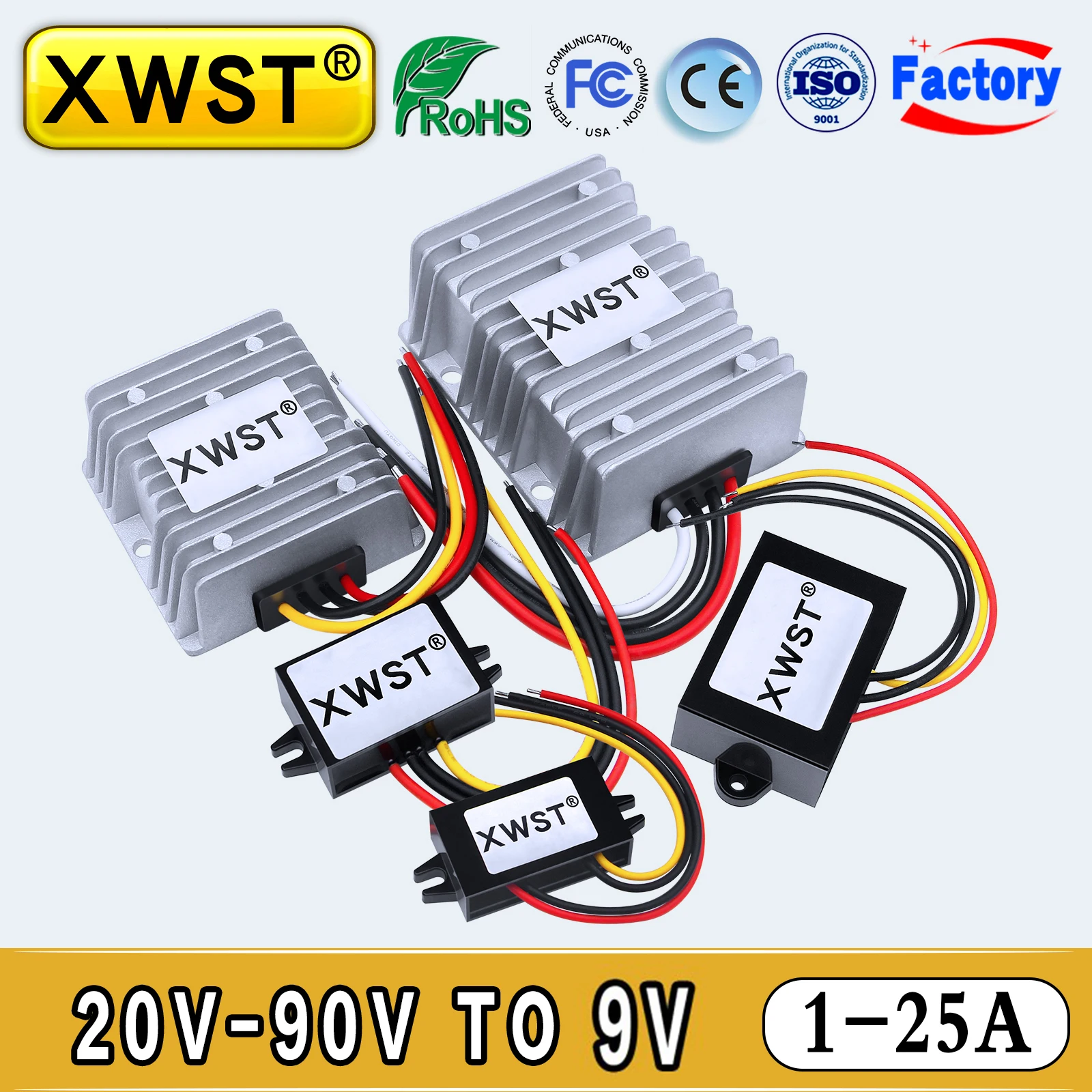 24V36V48V60V72V85V A 9V 1-25A Dc Buck Converter 20-90V A 9V Auto/Camion Retrofit Power Ce Rohs