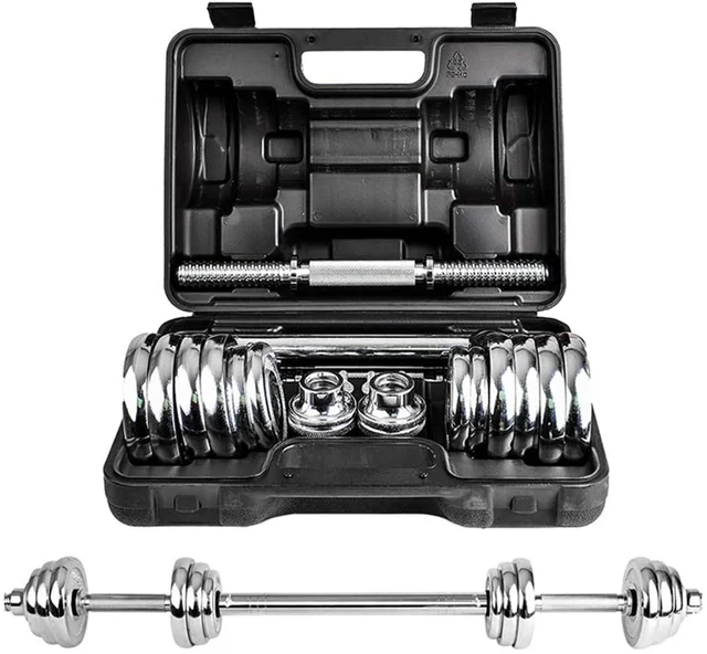 Chrome Adjustable Dumbbell Set 15kg 1