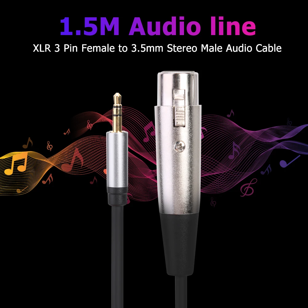 XLR 3  -3.5mm TRS  ׷  ũ ũ ̺, ī޶ 