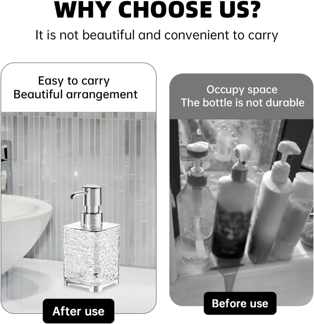 Multipurpose Soap Dispenser Easy to Clean Glass Soap Pump Dispenser Ideal for Bath and Bathroom 3