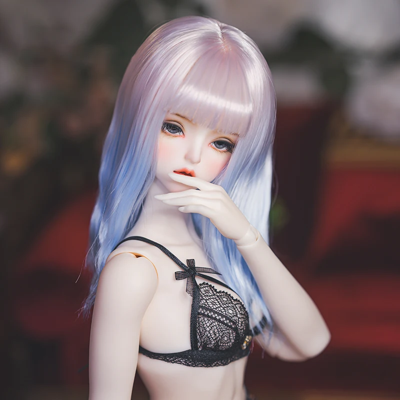 

New Arrival Doll Wig with Bangs Gradient Long Wavy Curly Hair Wig for 1/3 1/4 1/6 Bjd Doll Girls Dress Up Toy Accesoories