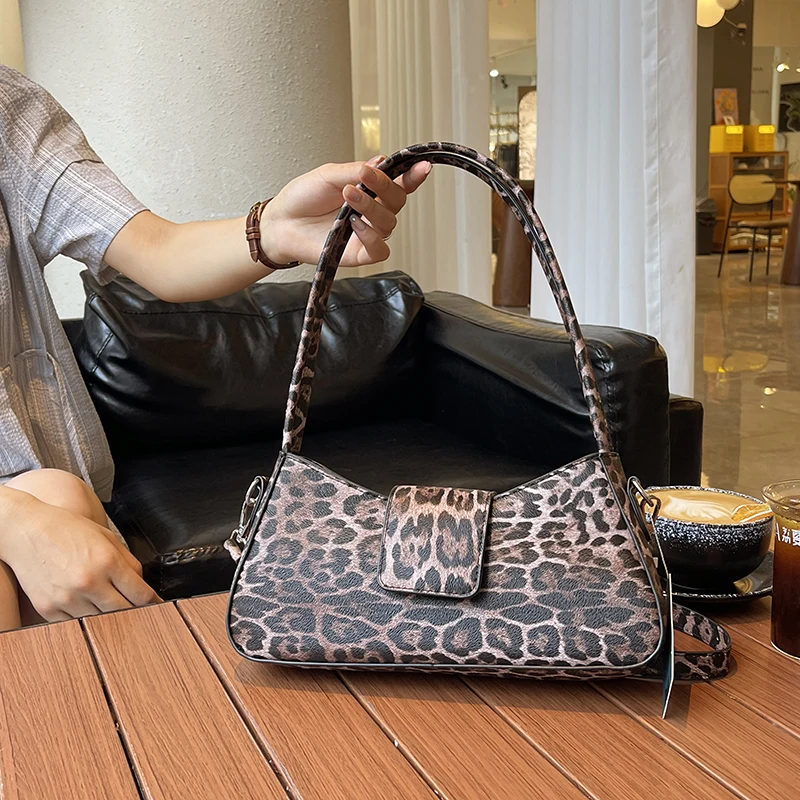 Leopard Print PU Leather Crossbody Bag for Women