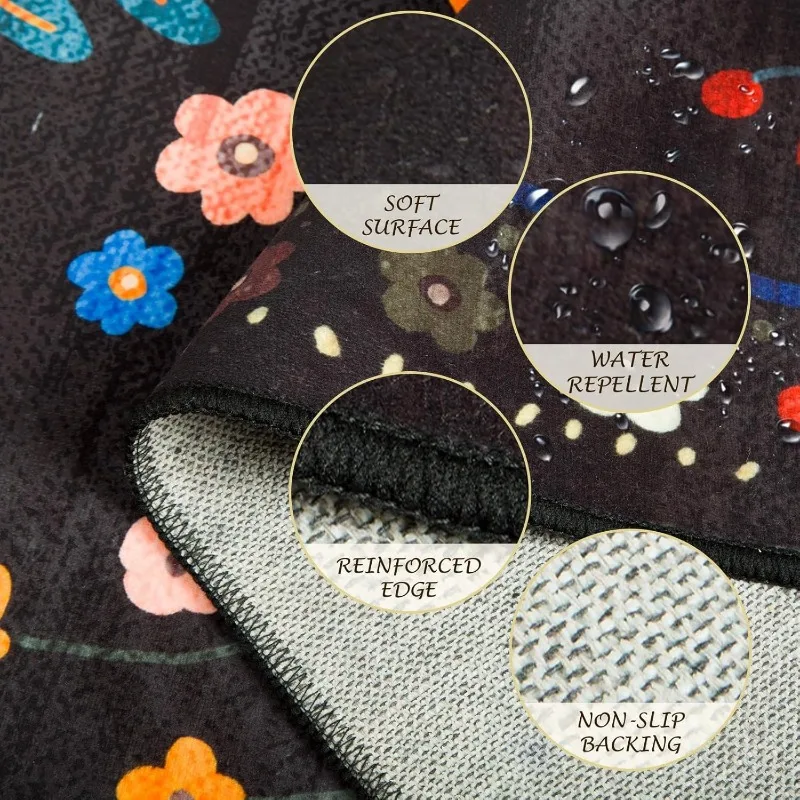 Retro Flower Living Room Carpet Fashion Light Luxury Bedroom Rugs Machine Washable Non-slip Large Area Sofa Coffee Table Mats 러그