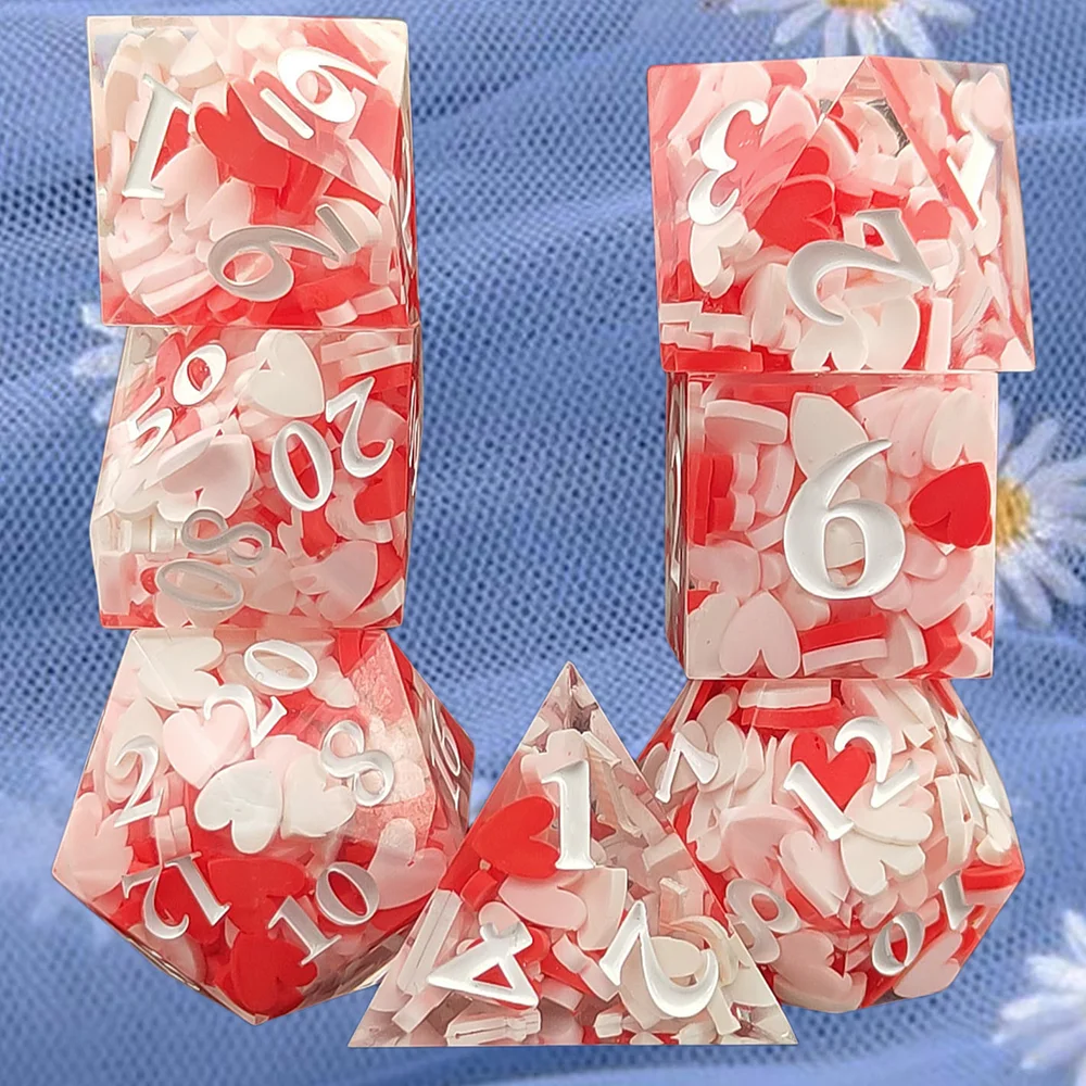 Colourful Resin Dice Sharp Edge Polyhedral Dice DND Dice Set For Dungeon and Dragon Pathfinder Role Playing Game(RPG)/MTG Game 5