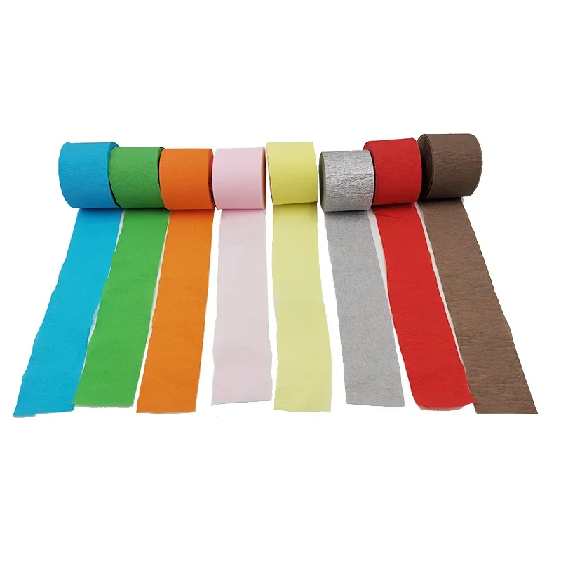 Crepe Paper Streamers 1roll 4.5cm*25 meters Tissue Paper Roll Flower Craft Birthday Wedding Party Backdrop DIY