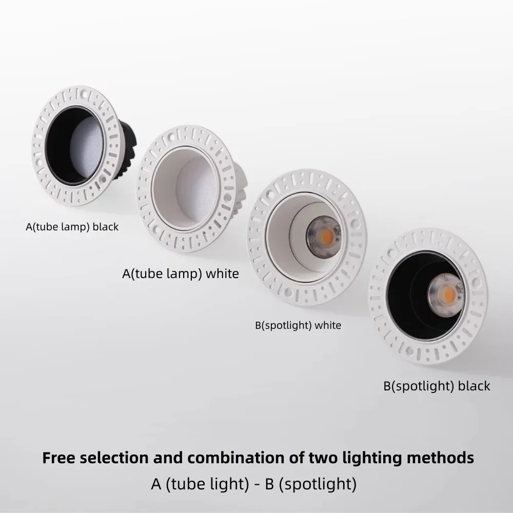 LED 임베디드 스포트라이트 프레임리스 튜브 라이트 거실 스포트라이트 7.5CM 9.5CM 홀 튜브 라이트 스포트라이트 미니멀리스트 침실 조명