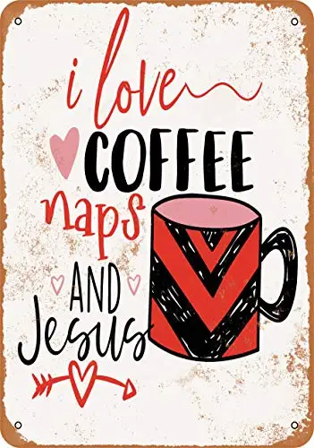 

Металлический знак-я люблю кофейные камышки и Иисуса-винтажный Настенный декор для кафе, бара, паба, домашние украшения для пива