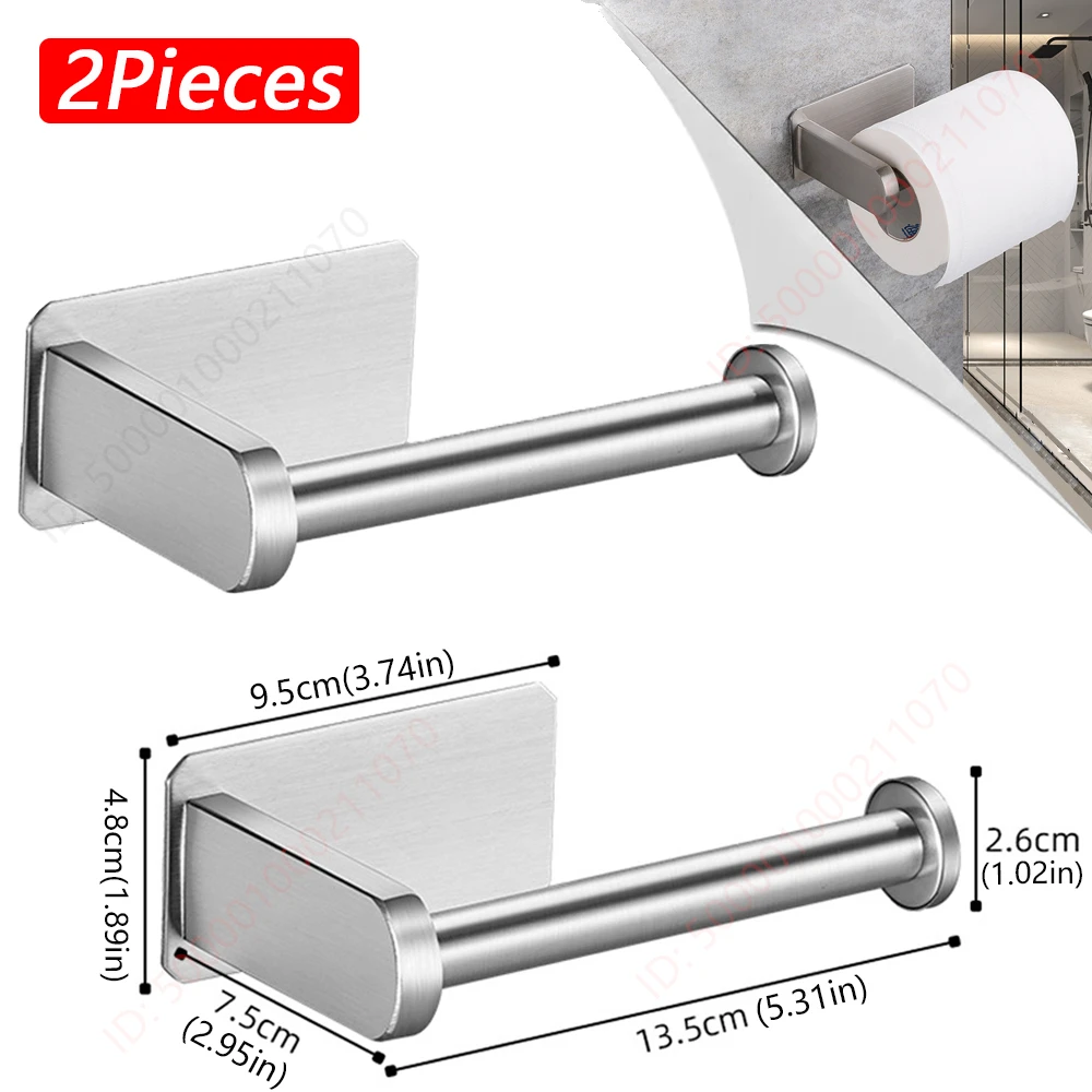 Adhesive Bathroom & Kitchen Toilet Paper Holder - Absorbent Towel Dispenser and Storage Accessory