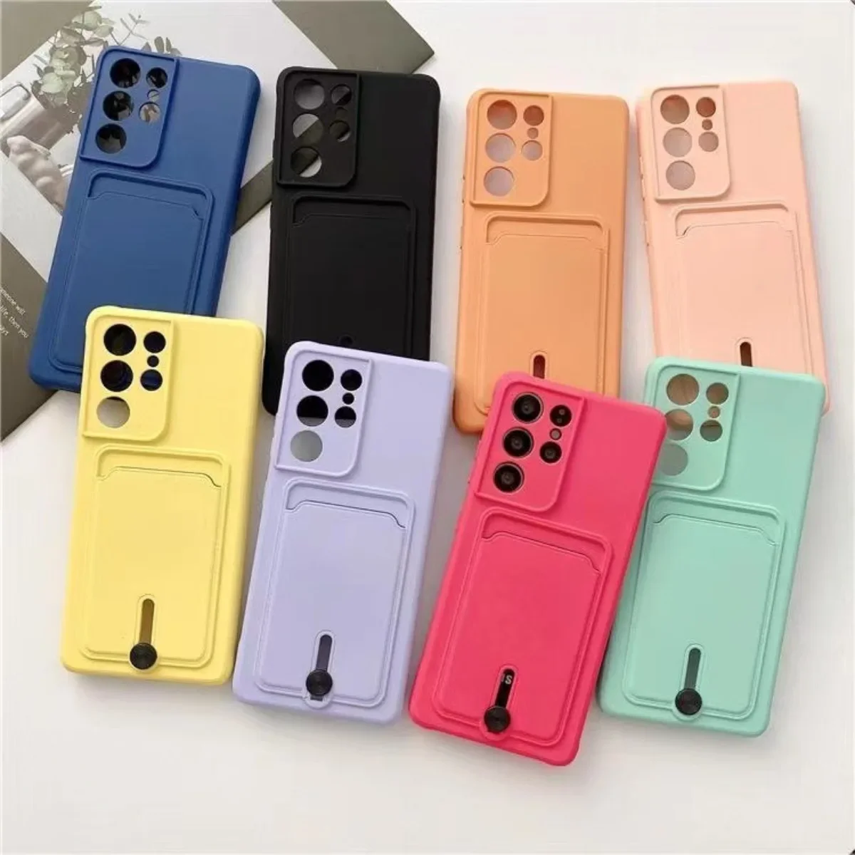 Sleek Silicone TPU Card Holder Wallet Phone Case