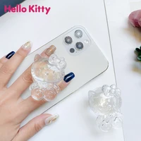 Hello Kitty Mobile Phone Holder Anime Kt Cat Phone Holder Universal Transparent Mobile Phone Accessorie Stand Holder Cute Grip 1