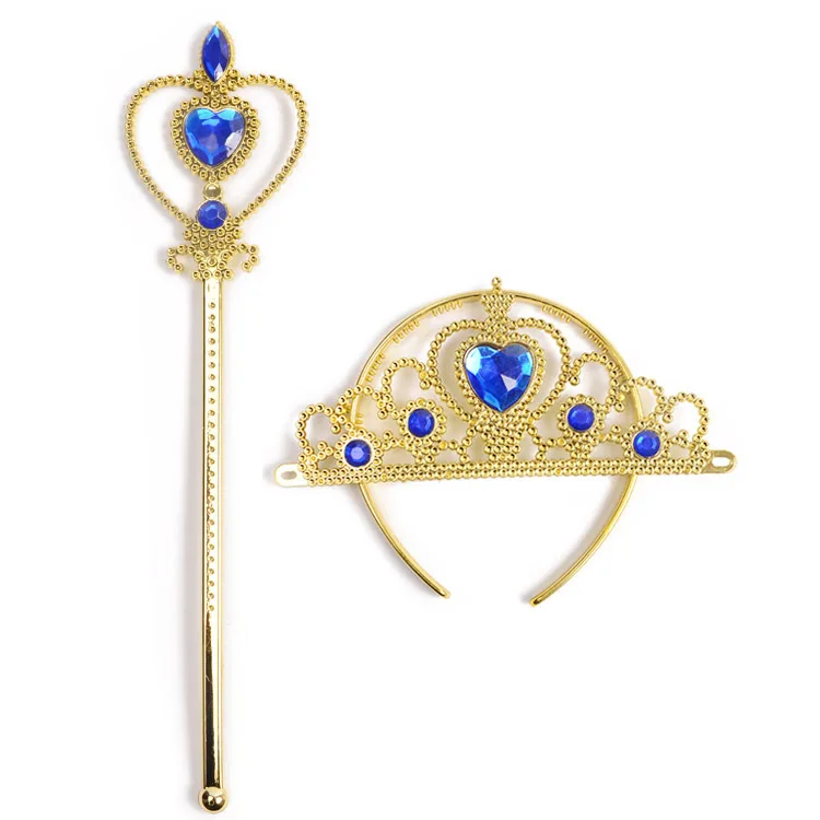 공주 소녀 왕관 머리장식 어린이 요정 지팡이 장난감 어린이용 황금 마법 지팡이 세트 머리띠 해외 무역 요정 지팡이 최고의 선물