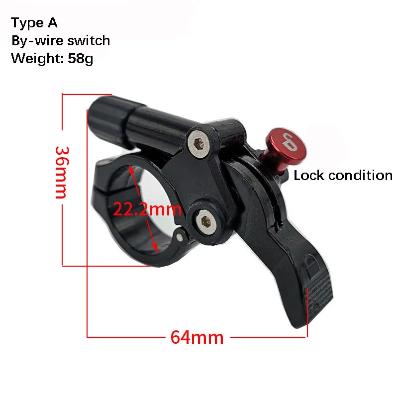 MTB Fahrrad Gabel Draht Control Schalter Suspension Remote Lockout Hebel Draht Control Lock Stoßdämpfer Vorbau Fahrrad Zubehör – Detail 1