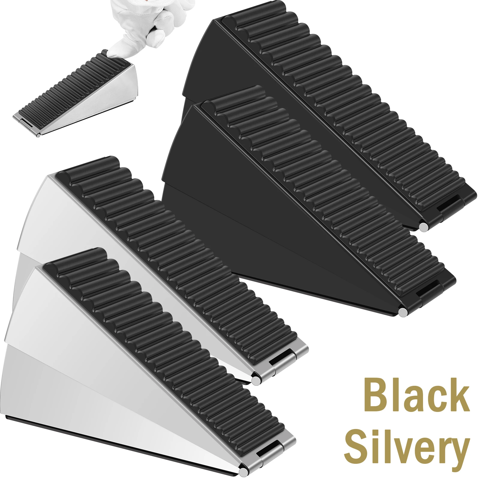 

2Pcs Door Stopper Large Door Wedge Heavy Duty Rubber Door Stop Wedge Non-Slip Door Stopper Strong Stainless Steel Door Wedges