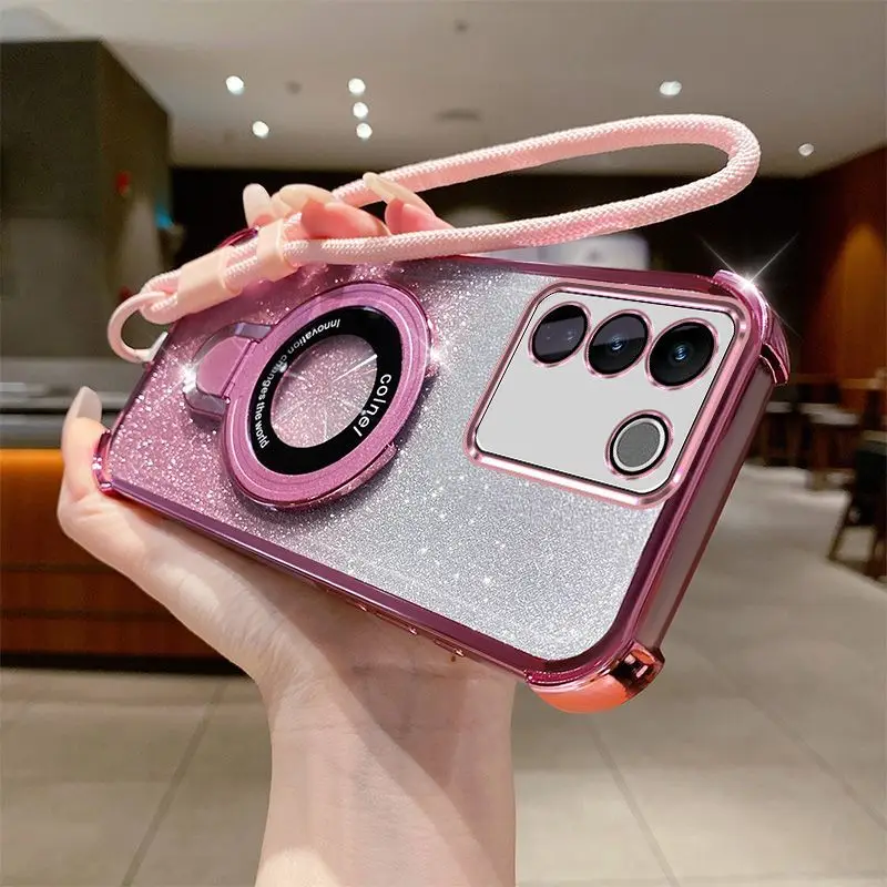 Magnetic Phone Holder Case with Strap Lanyard - Shockproof Cover