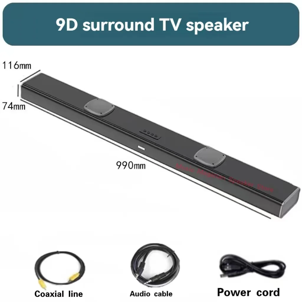 Home Cinéma Echo Wall TV Speaker, Bluetooth Bass Speaker, Multifonctionnel, Surround, Touriste, 99cm de Long