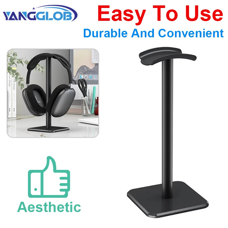 Aluminium Alloy Headphone Stand Holder Space Saving Gaming Headset Stand Rack Desktop Organizer Display Earphone Hanger Bracket