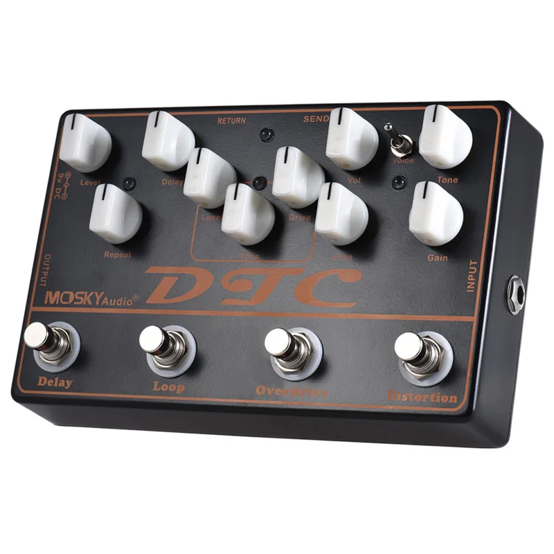 Moskyaudio-dtcエレキギターエフェクトペダル、4 in 1
