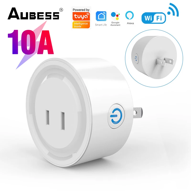 Aubess 10A WiFi Smart Socket Timer Function JP Plug Tuya Smart Life App Control Voice Control