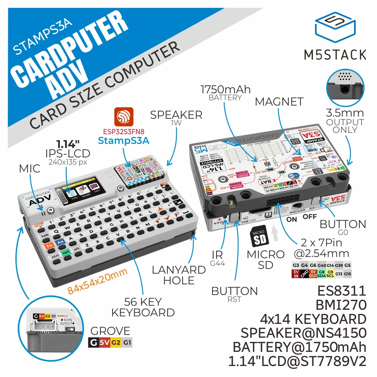 M5stack Official Cardputer Adv Version ESP32-S3