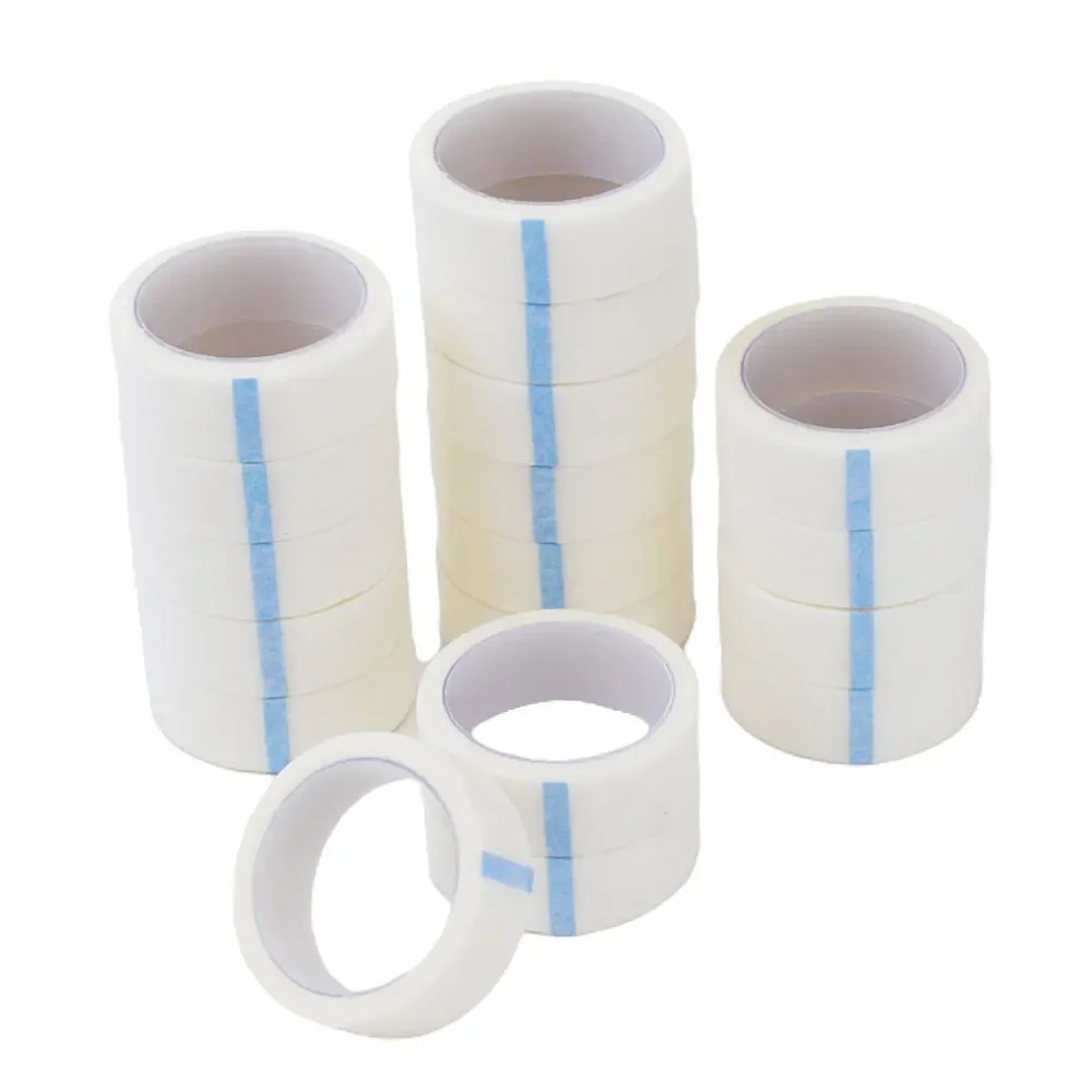 5/10/20/30/50 Gulungan Pita Kertas Ekstensi Bulu Mata Pita Perekat Kain Non-tenun Berpori untuk Tambalan Bulu Mata Palsu eyelash extension tape