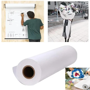 Rotolo di carta Kraft bianca per arti e mestieri da 2 m/5 m/10 m/x 38 cm, carta da colorare e da disegno, materiale artistico riciclabile per l'acqua
