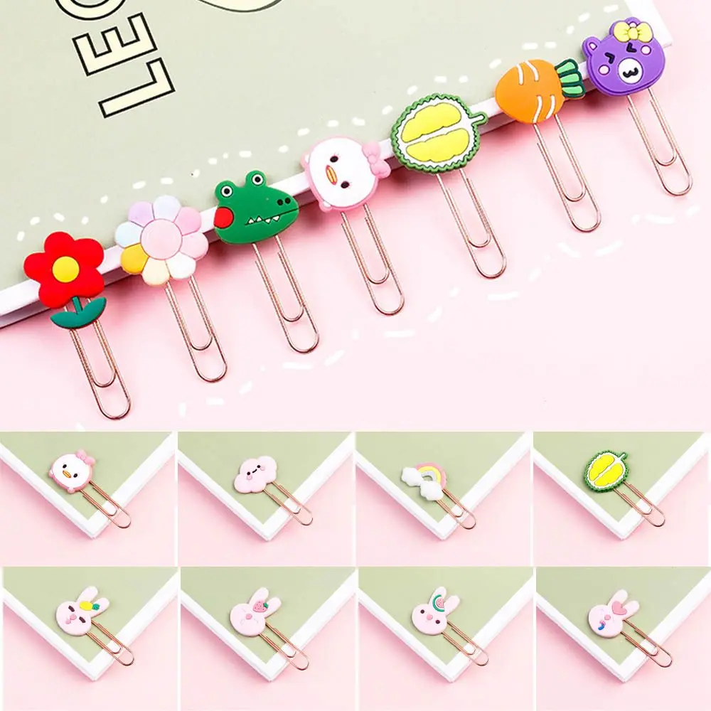 

Stationery Organizer Cartoon Office School Clip Holder Paper Clips Animal Bookmarks Bookmark Binder