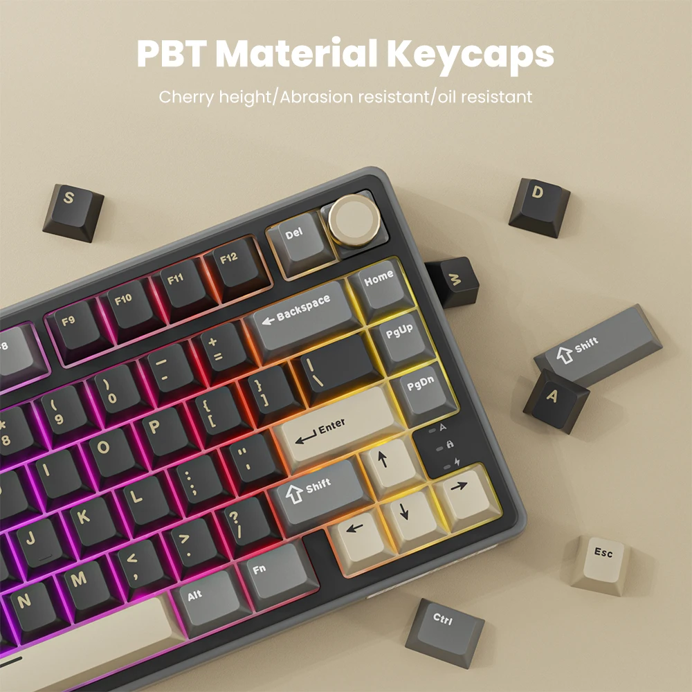 RK Royal Kludge R75PRO 블루투스 무선 기계식 키보드 80% 80키 RGB 백라이트 핫스왑 가능 게이머 키보드 PBT 키캡
