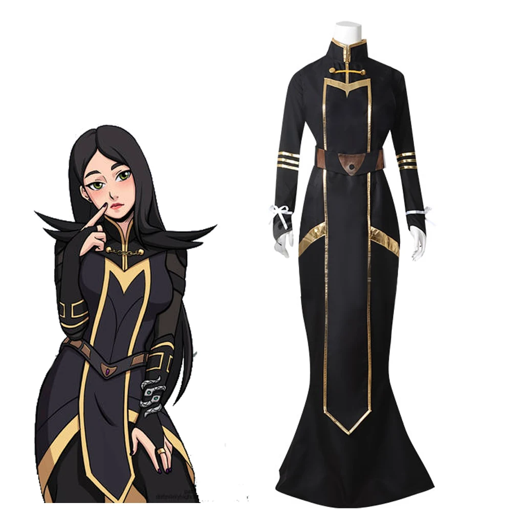 

Anime Dragon Prince Claudia Cosplay Costume Dres Women Claudia Combat Dress Halloween Carnival Outfits Custom Made