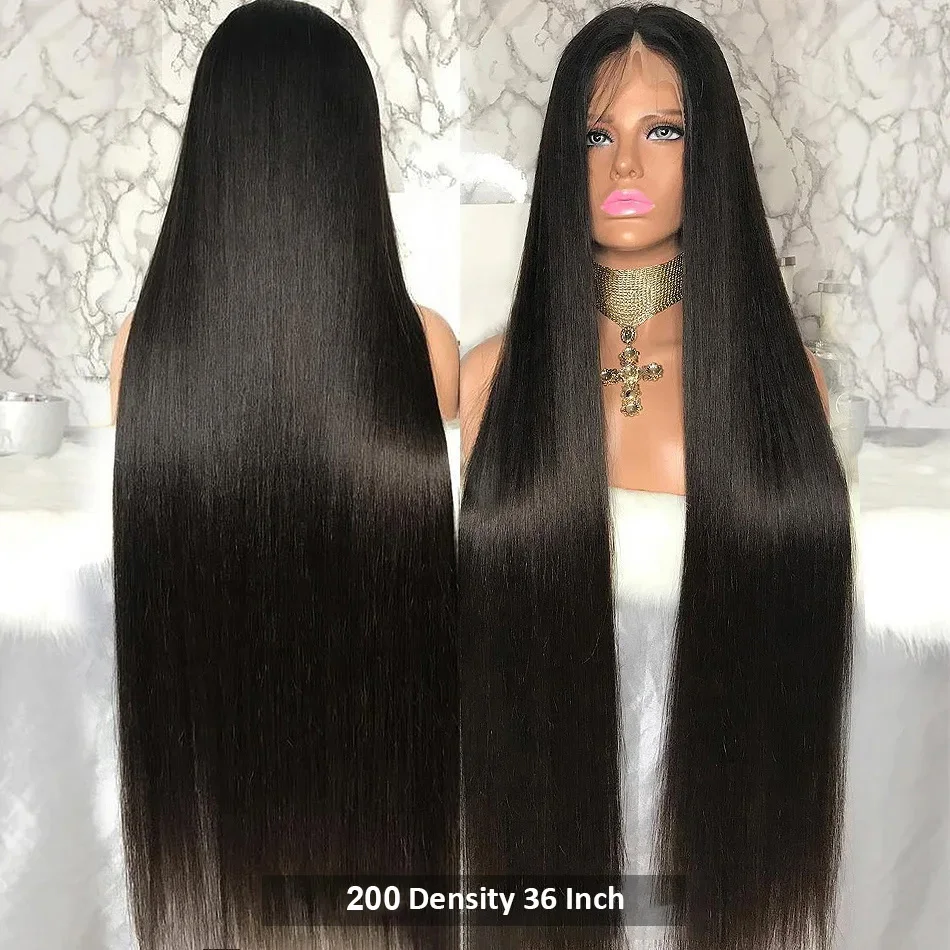 Lace front wig 30 40 Inches 13x6 HD Transparent Lace Frontal Wigs Bone Straight 13x4 Lace Front Brazilian Pre Plucked Human Hair Wigs for Women