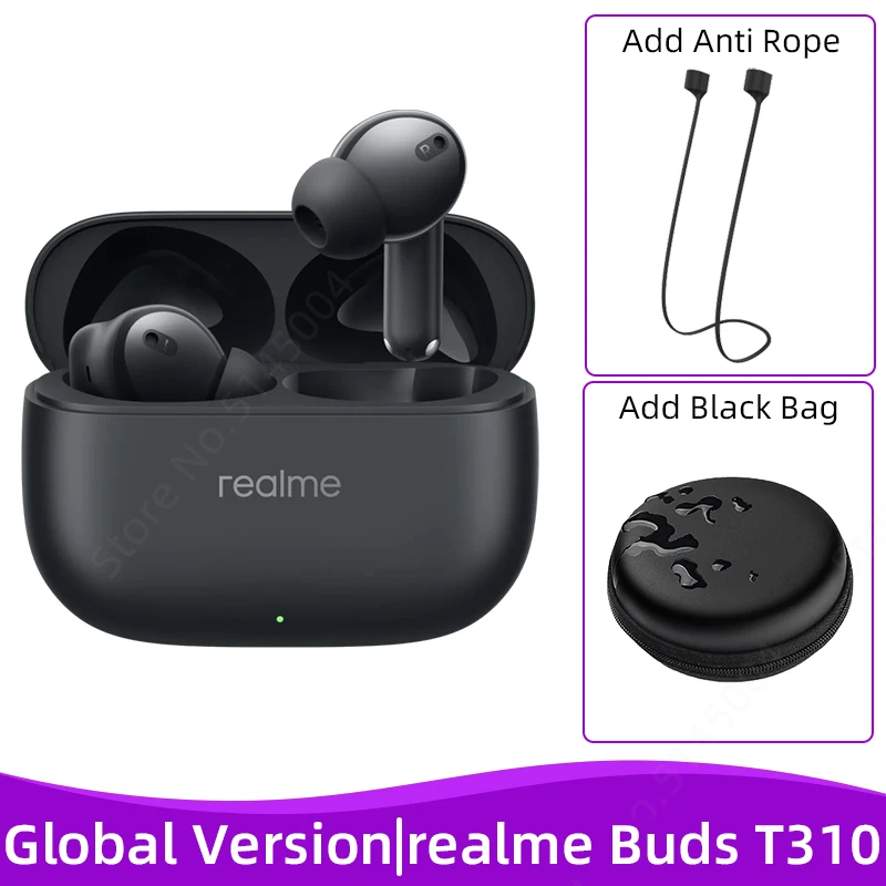 Buds T310 Bluetooth Wireless Earphones Realme Global Version Realme Buds  T310 Active Noise Cancelling True