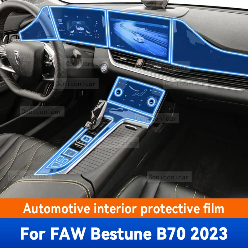 

For FAW BESTUNE B70 2022 2023 Car Accessories TPU Gearbox Panel Navigation Screen Interior Protective Film Sticker Anti-Scratch