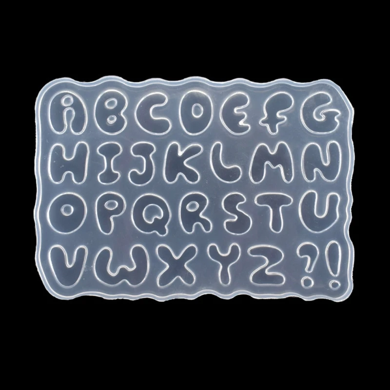 Cartoon Letters Epoxy Resin Casting Mold Alphabet Keychain Pendant Alphabet Uv Resin Silicone